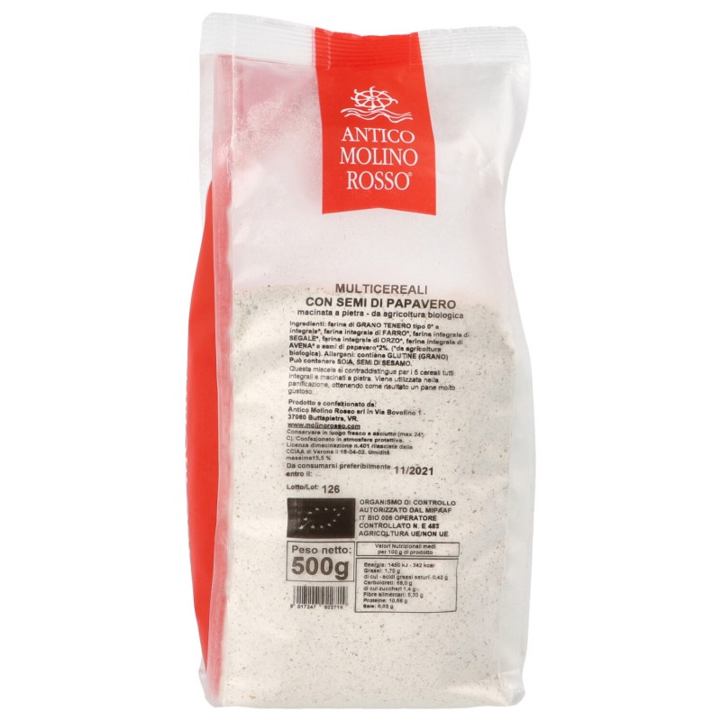 Farina di multicereali bio con semi di papavero