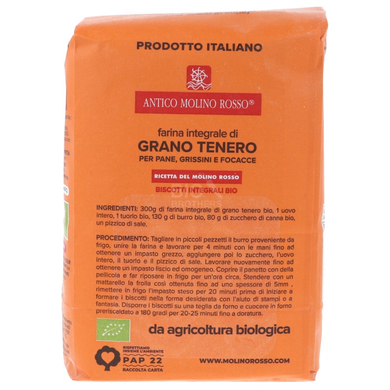 Farina integrale di grano tenero macinata a pietra