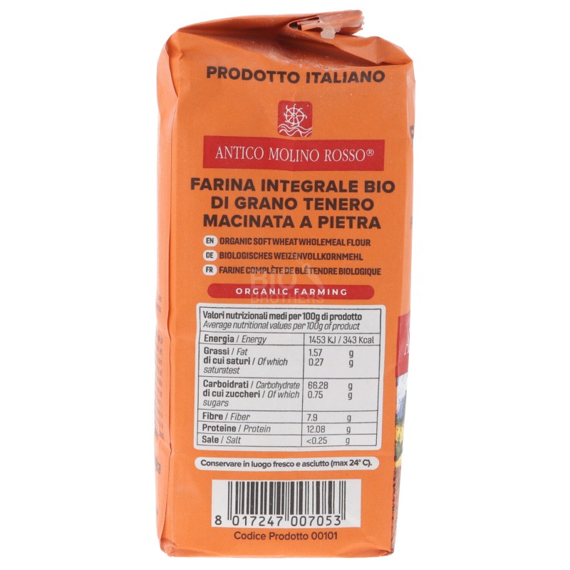 Farina integrale di grano tenero macinata a pietra