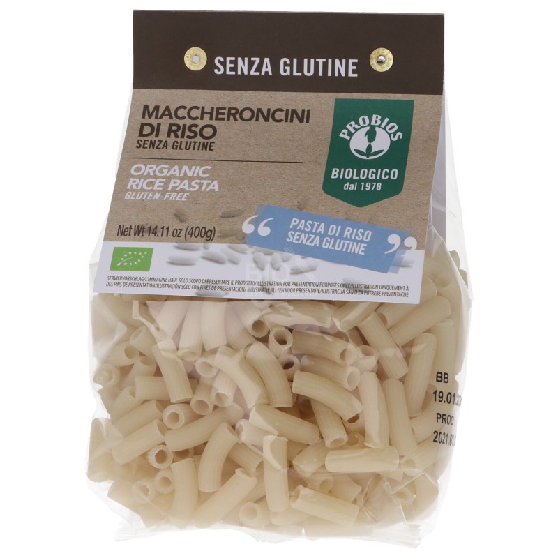 Maccheroncini di riso senza glutine bio