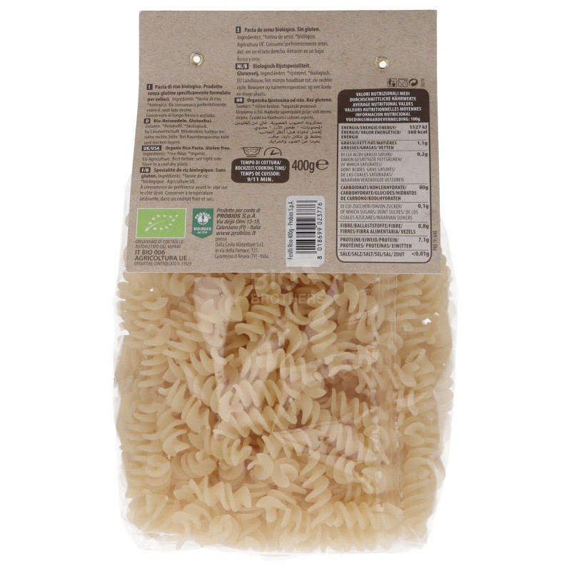 Fusilli di riso senza glutine bio