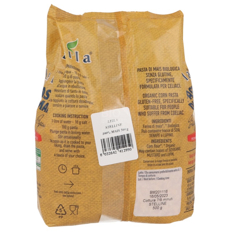 Stelline di mais senza glutine biologiche