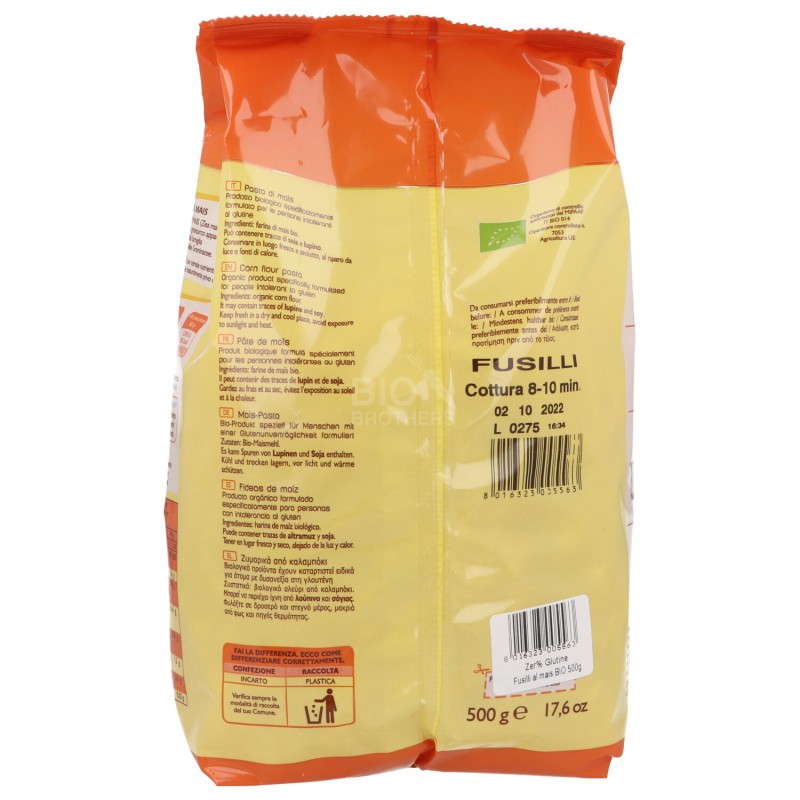 Fusilli di mais senza glutine bio