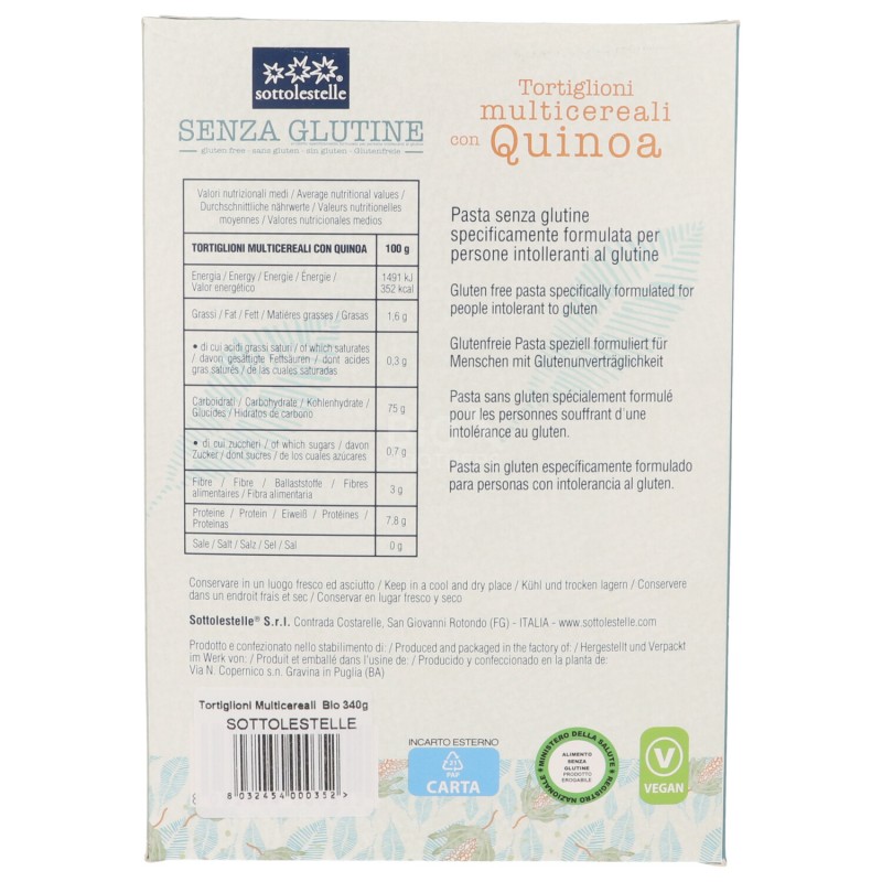 Tortiglioni multicereali con Quinoa bio