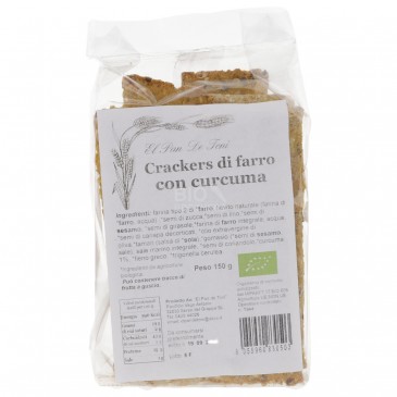 Crackers di farro rustici con curcuma e semi croccanti Crackers di farro rustici con curcuma e semi croccanti