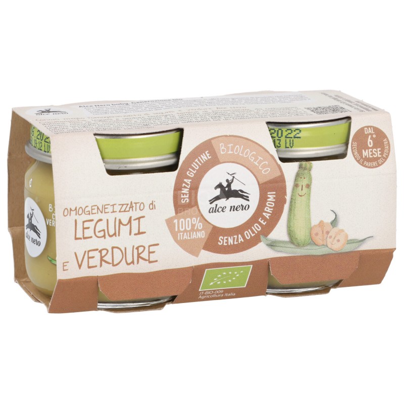 Omogeneizzato di legumi e verdure biologico