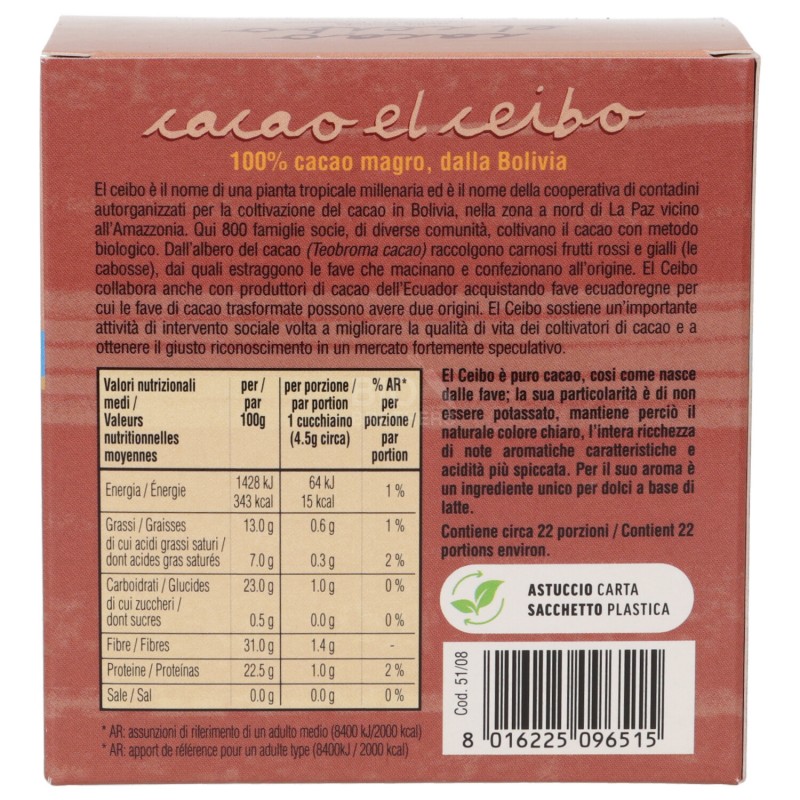 Cacao amaro biologico el ceibo