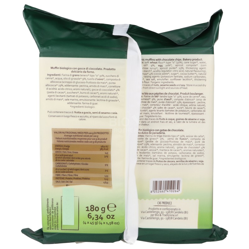 Muffin bio con gocce di cioccolato