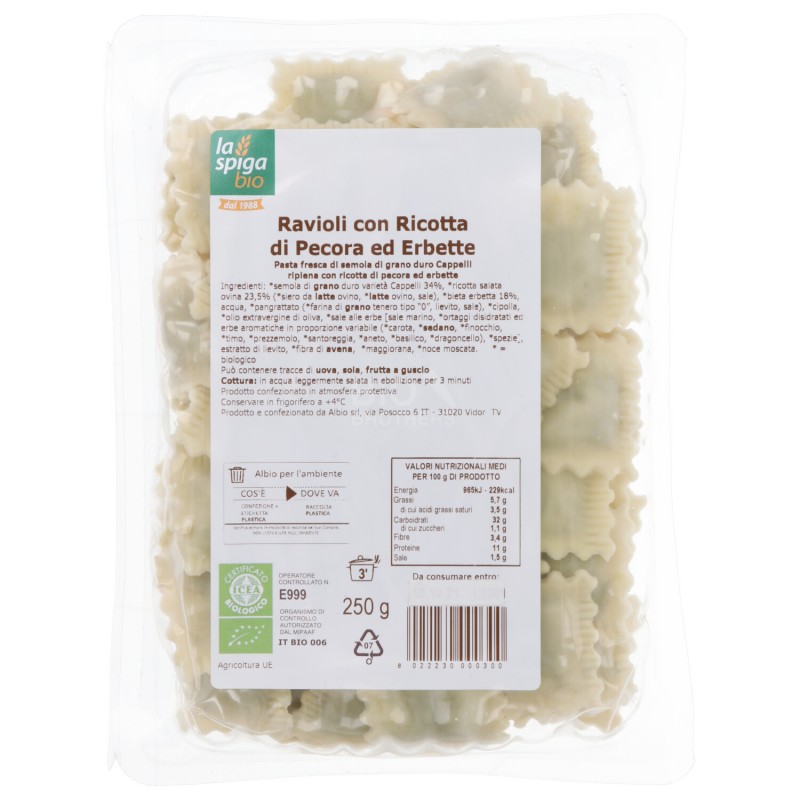 Ravioli con ricotta di pecora ed erbette