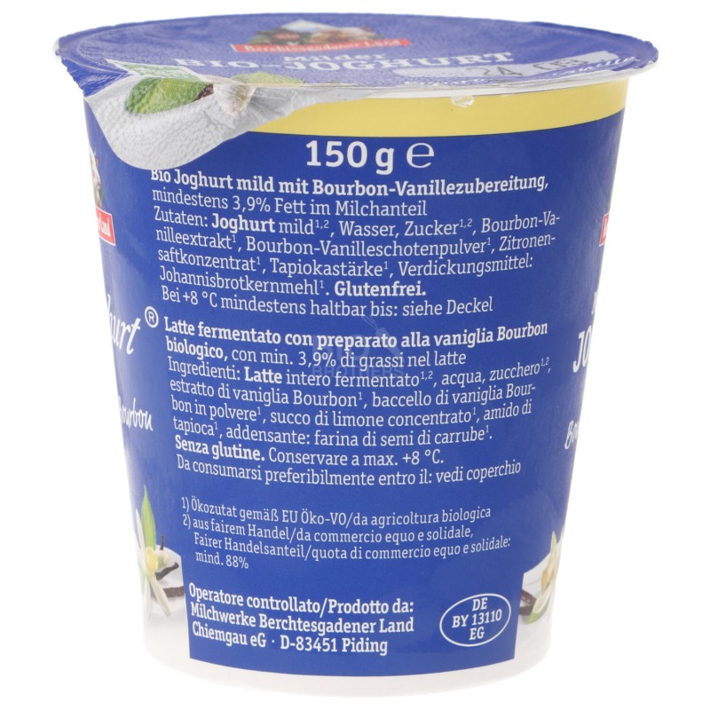 Yogurt bio alla vaniglia