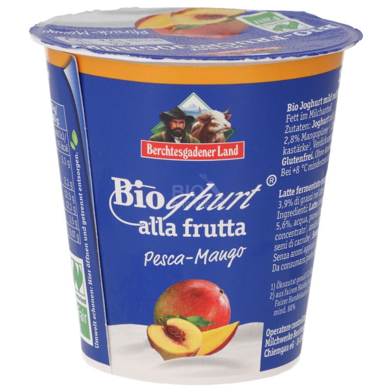Yogurt bio alla pesca e mango