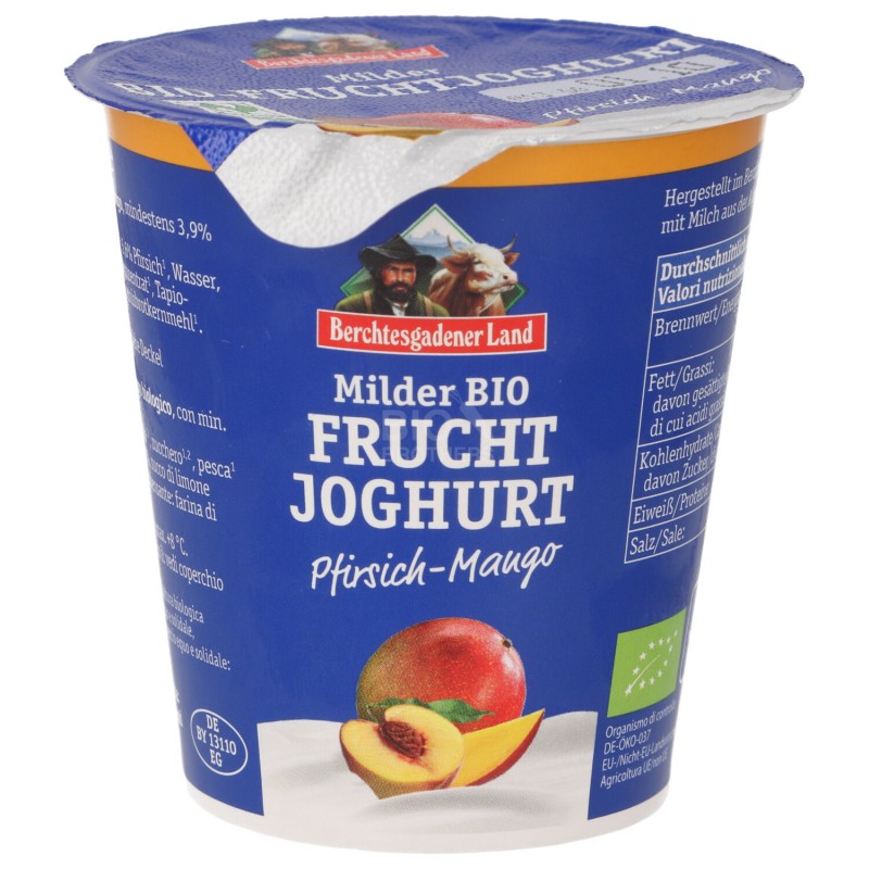 Yogurt bio alla pesca e mango