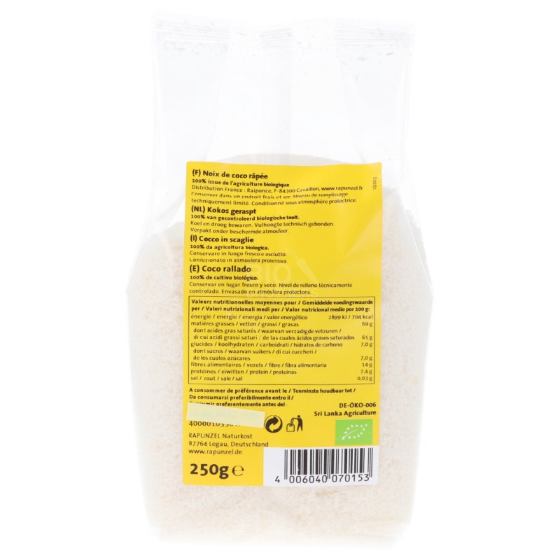 Cocco grattugiato in scaglie