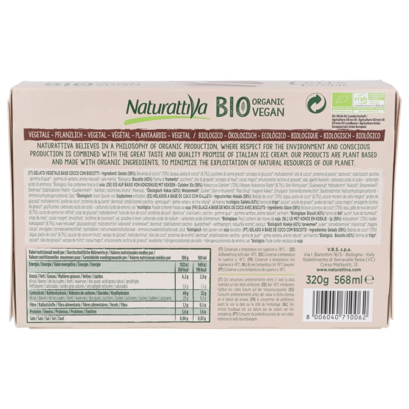 BISCOTTO GELATO AL COCCO 8X40GR NATURATT.