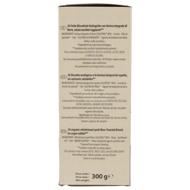 FETTE BISC. FARRO INTEGR. 300GR BORSA