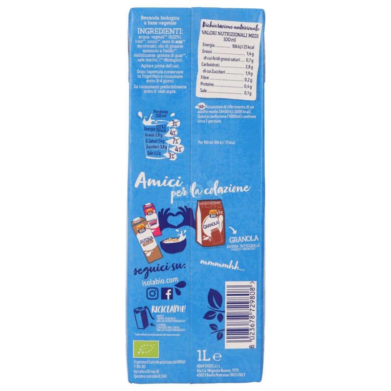 GIUSTO GUSTO DRINK VEGETALE 1LT ISOLABIO