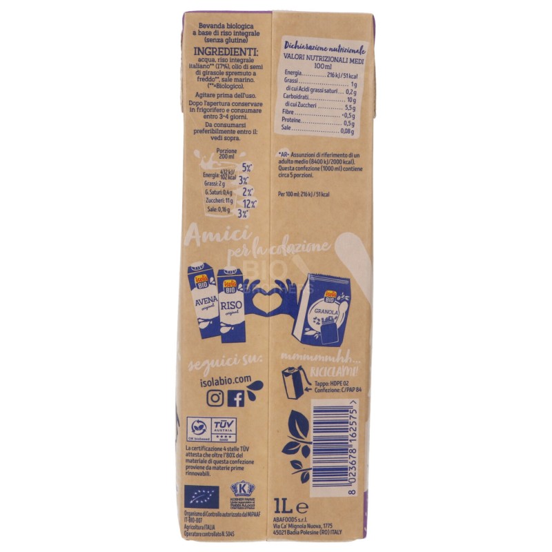 Bevanda riso integrale bio