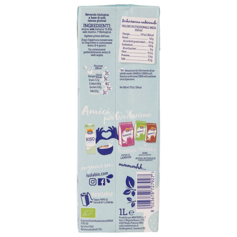 BEVANDA DI SOIA LIGHT 1LT IB