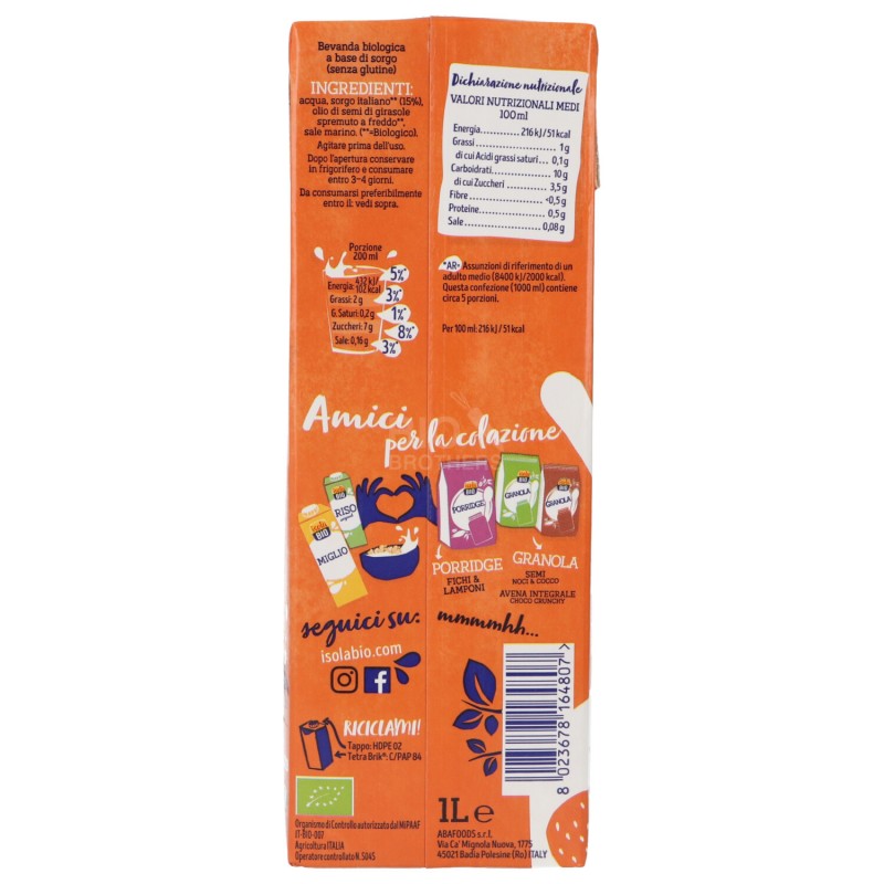 DRINK SORGO 1L ISOLABIO