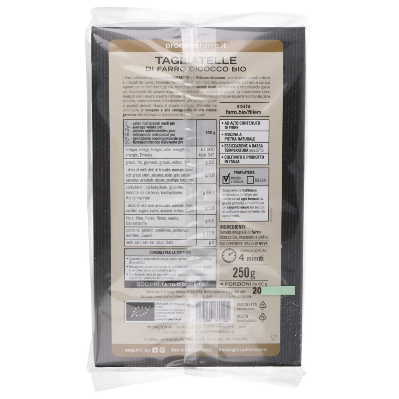 TAGLIATELLE FARRO 250GR PROMETEO