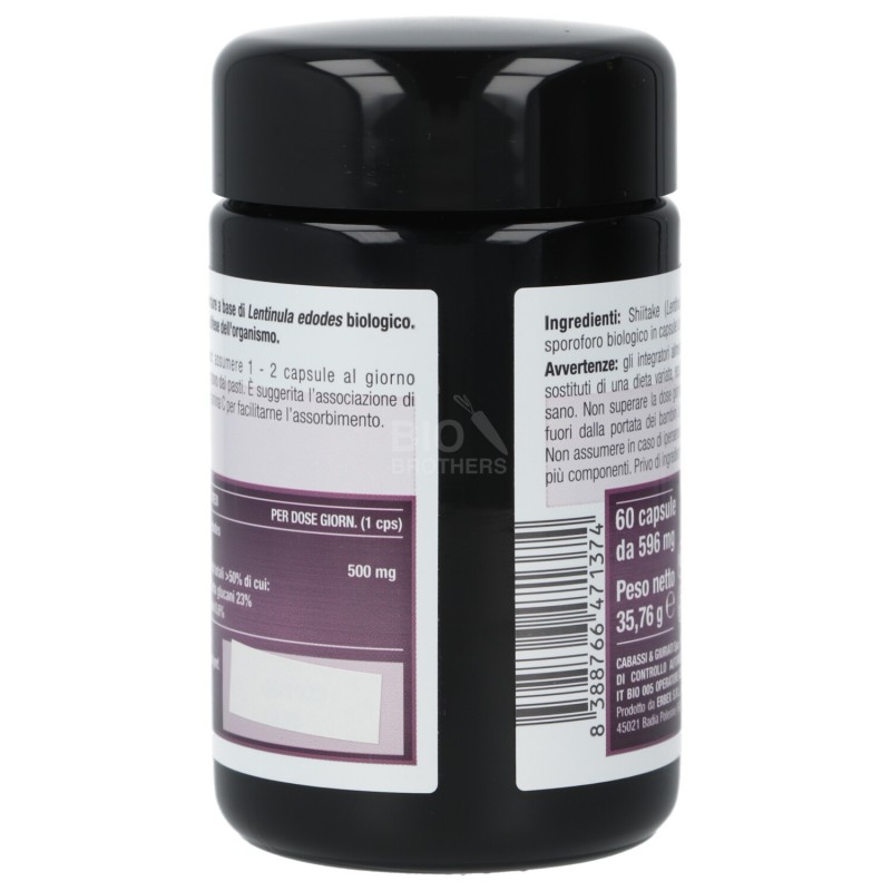 Shiitake integratore alimentare biologico in capsule