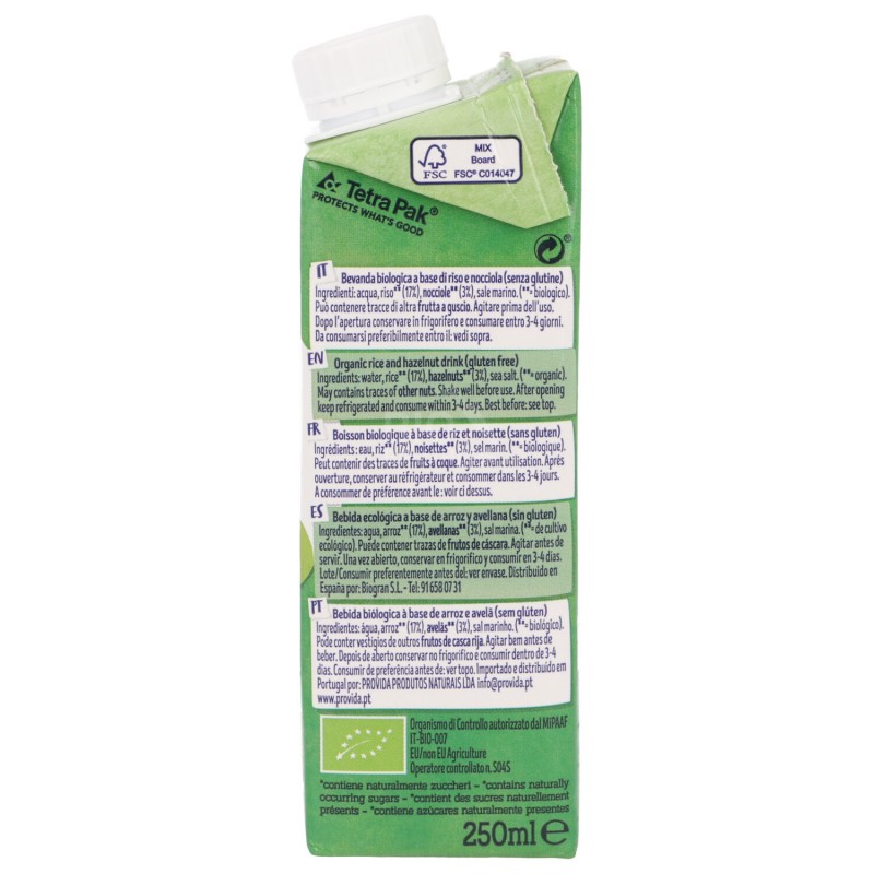 Riso nocciola bevanda monoporzione