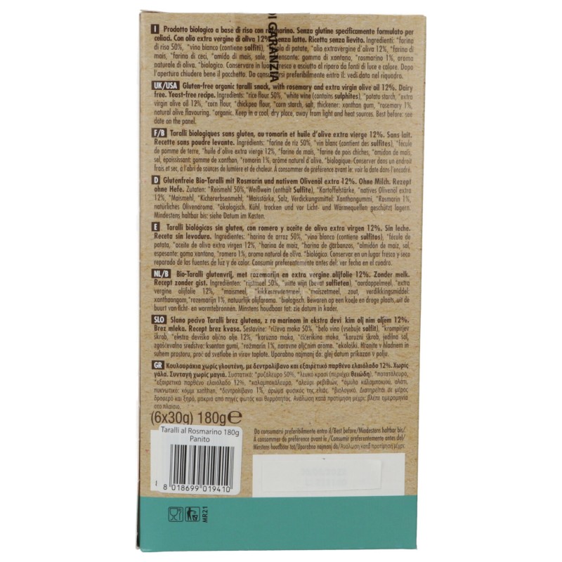 TARALLI SENZ./GLUT. ROSMARINO 180G PROBIOS