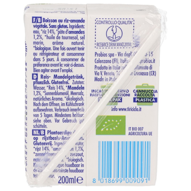 Rice&Rice bevanda riso mandorla monoporzione