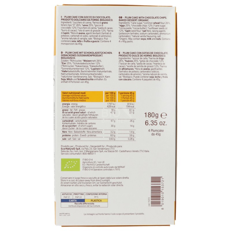 MINICAKE CIOCC. 4X45GR CITTA SOLE 