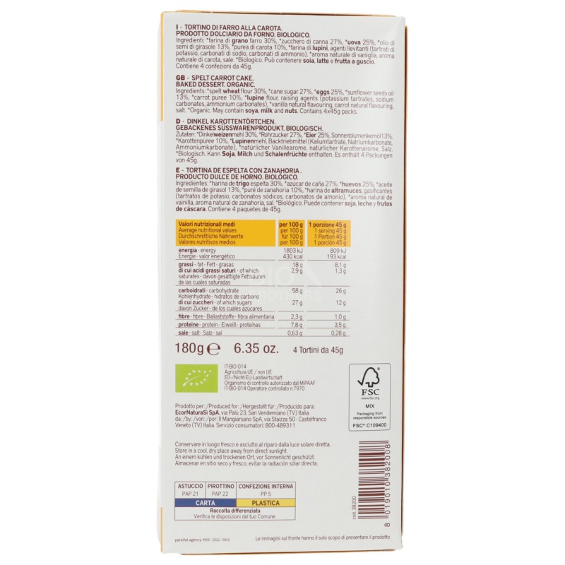 TORTINO FARRO CAROTA 4X45GR CDS