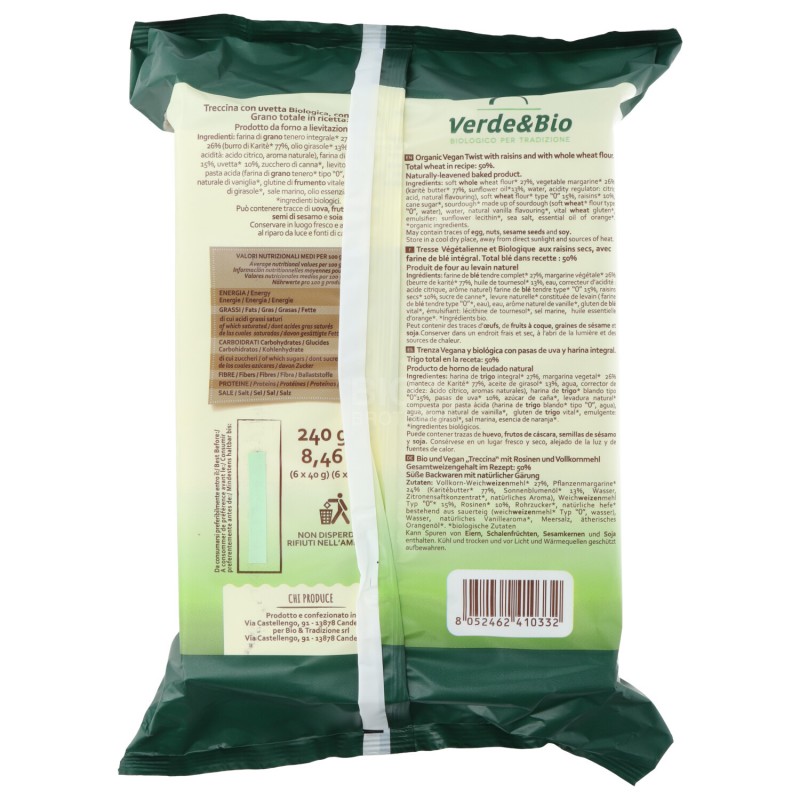 TRECCINA INT. UVETTA 6X40GR VERDE&BIO