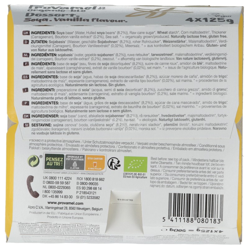DESS.VANIGLIA 4X125GR PROVAMEL