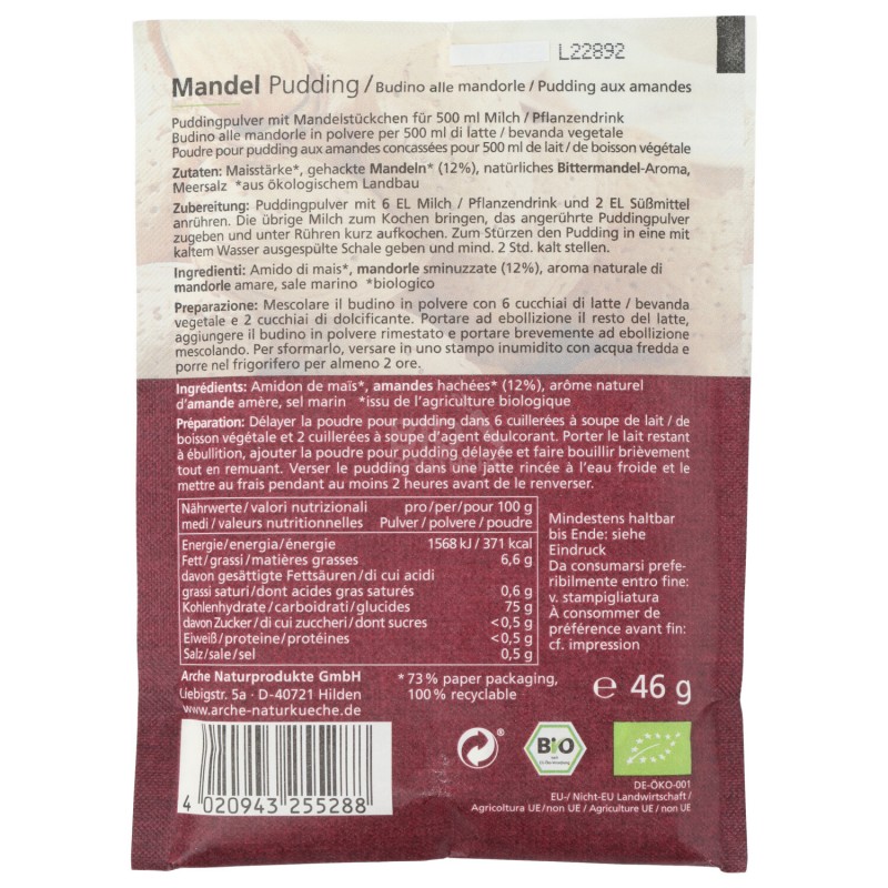 BUDINO MANDORLA 50G ARCHE