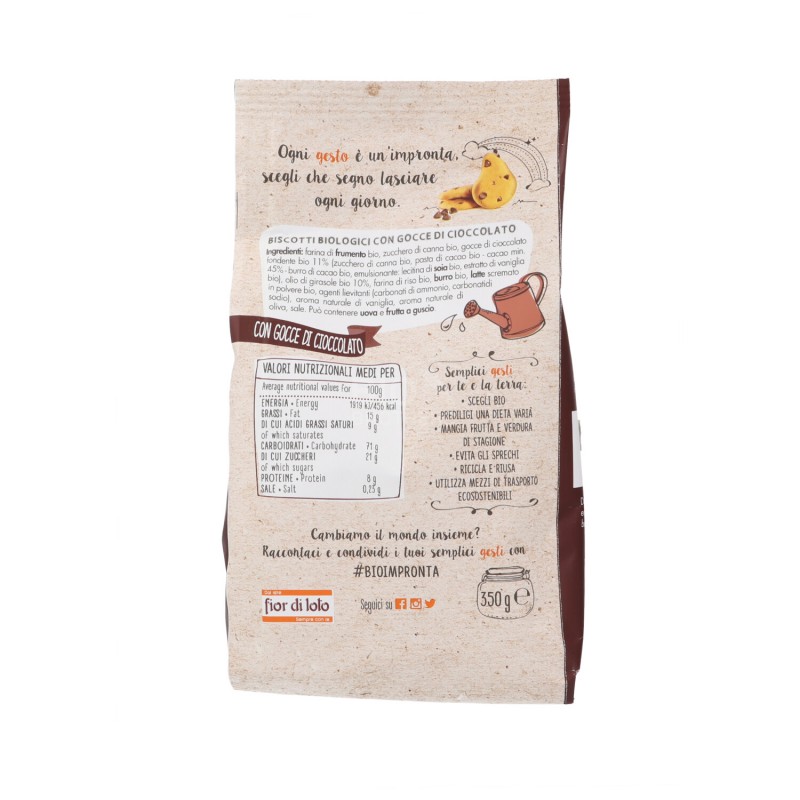 Biscotti bio con gocce di cioccolato