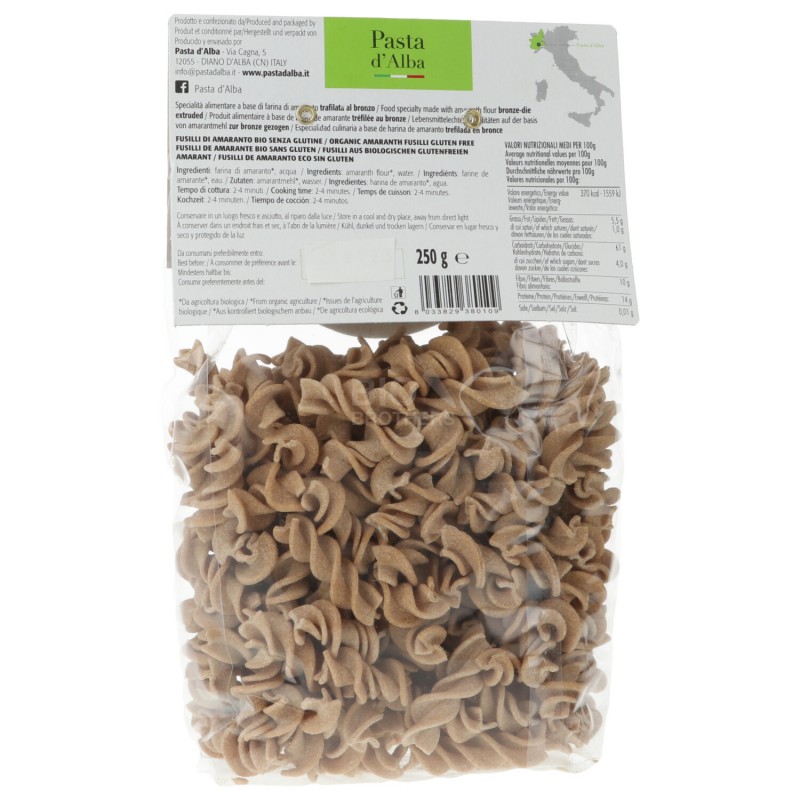 Fusilli di amaranto senza glutine