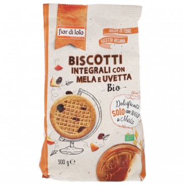 Biscotti integrali con mela e uvetta Biscotti integrali con mela e uvetta