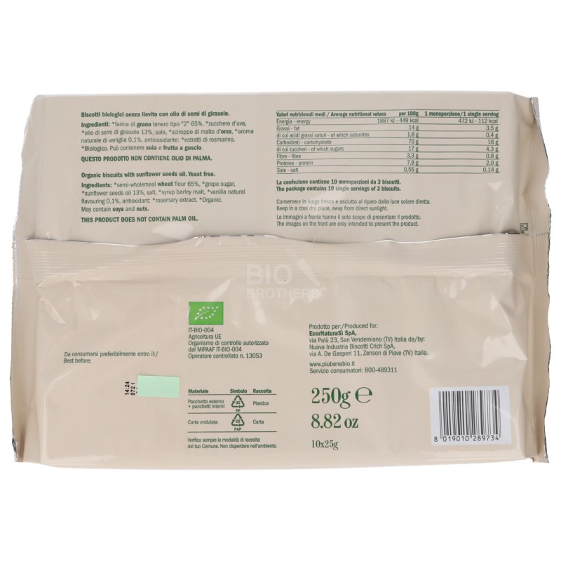 Biscosnack biscotti bio senza lievito e senza latte