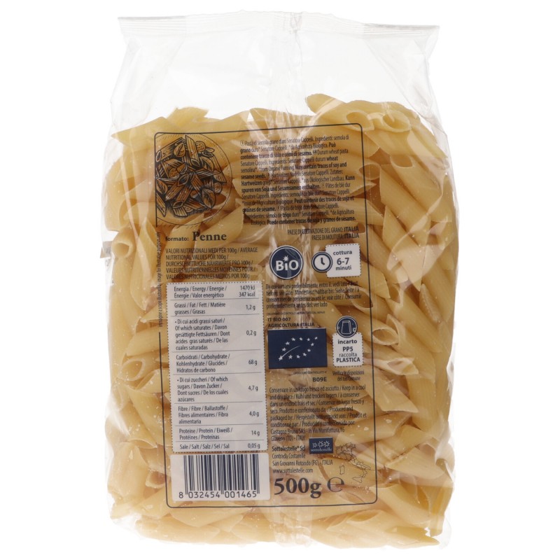 Penne bio pasta di grano cappelli