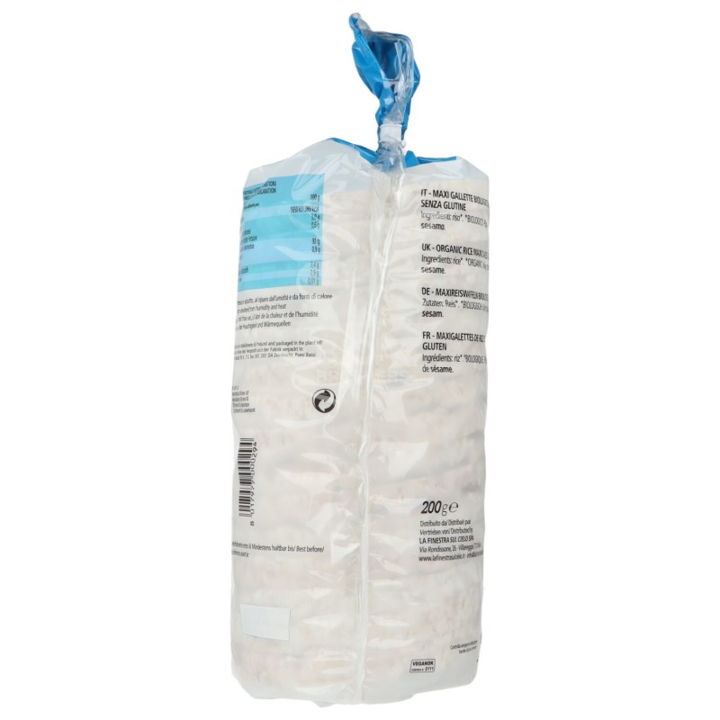 Maxi gallette riso a basso contenuto di sale