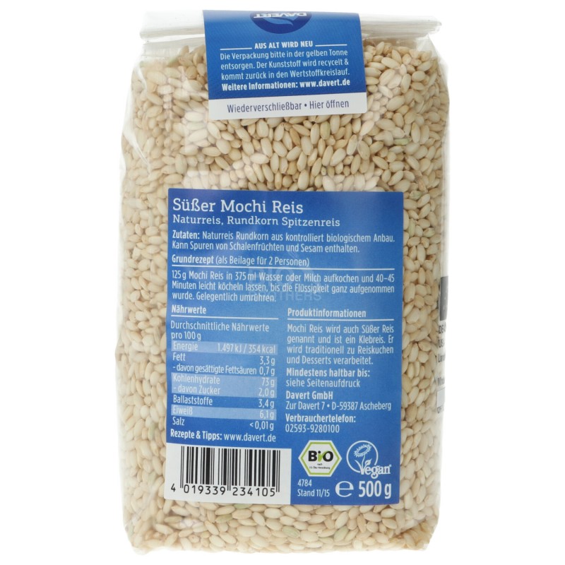 RISO MOCHI INTEGRALE 500G DAVERT