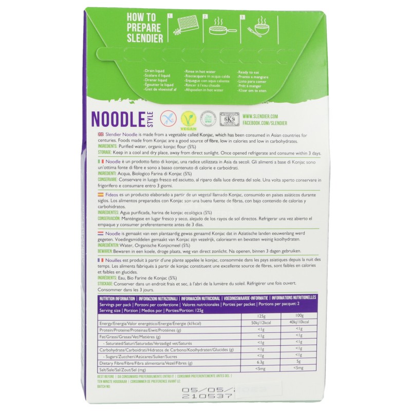 SHIRATAKI NOODLES 250G SLENDIER