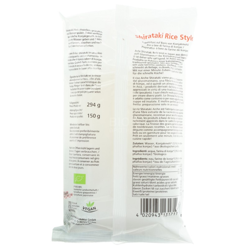 SHIRATAKI RICE KONJACK 294G ARCHE