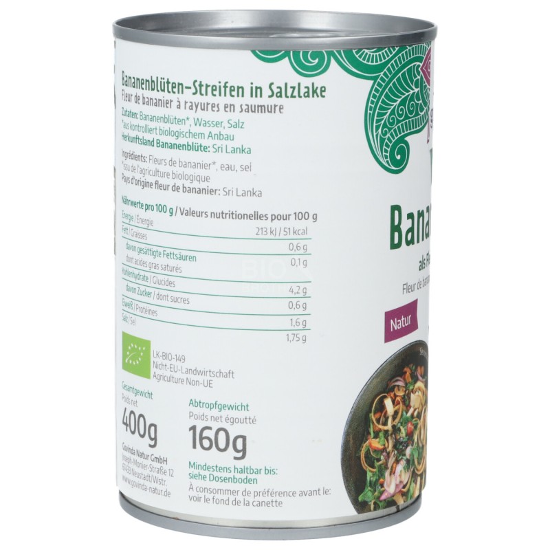 FIORI DI BANANO IN SALAMOIA 400G GOVINDA