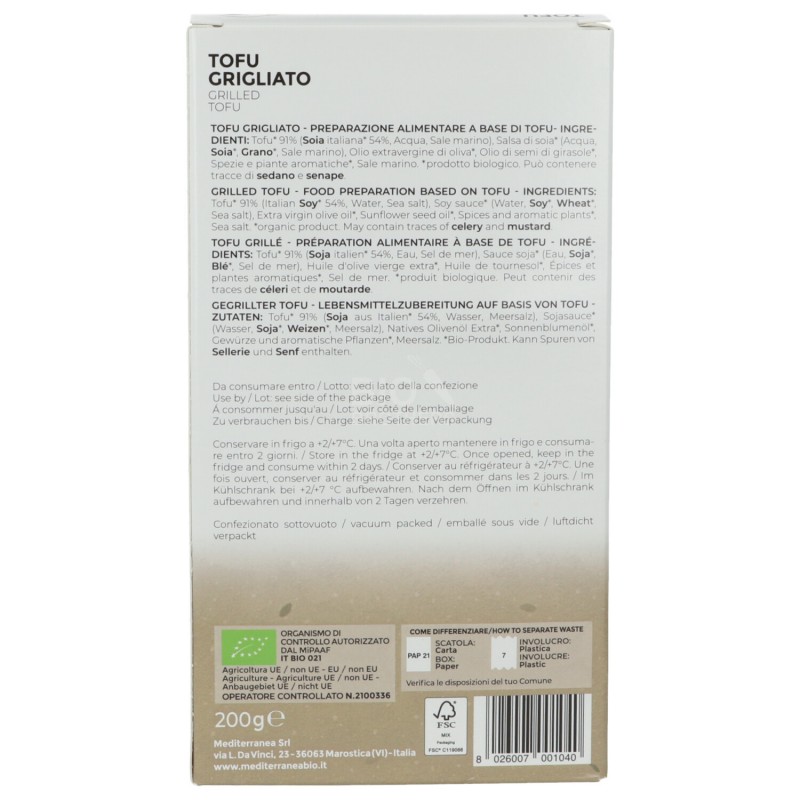 Tofu grigliato biologico