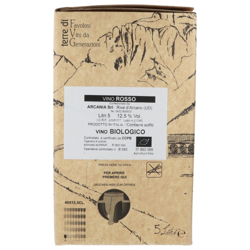 VINO ROSSO BOX 5LT ARCANIA
