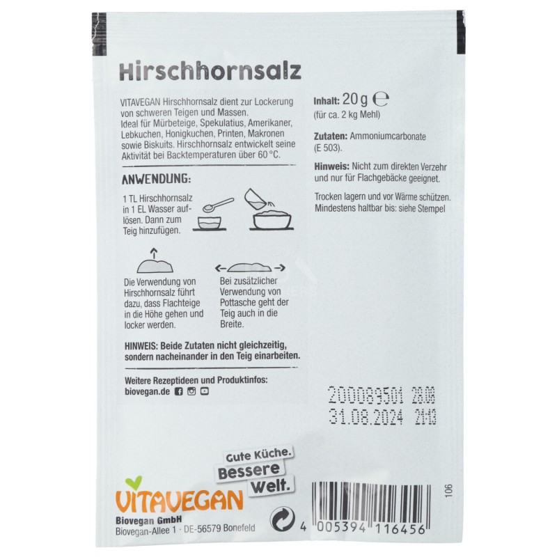 AMMONIACA PER DOLCI S/GLUT 20G BIOV