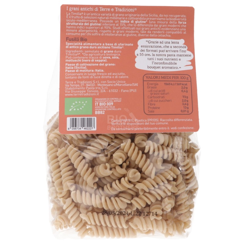 Fusilli di grano antico timilìa bio