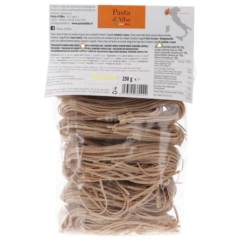 Tagliolini integrali grano duro cappelli bio