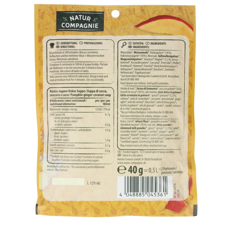 CREMA ZUPPA ZUCCA-ZENZERO-COCCO 160G