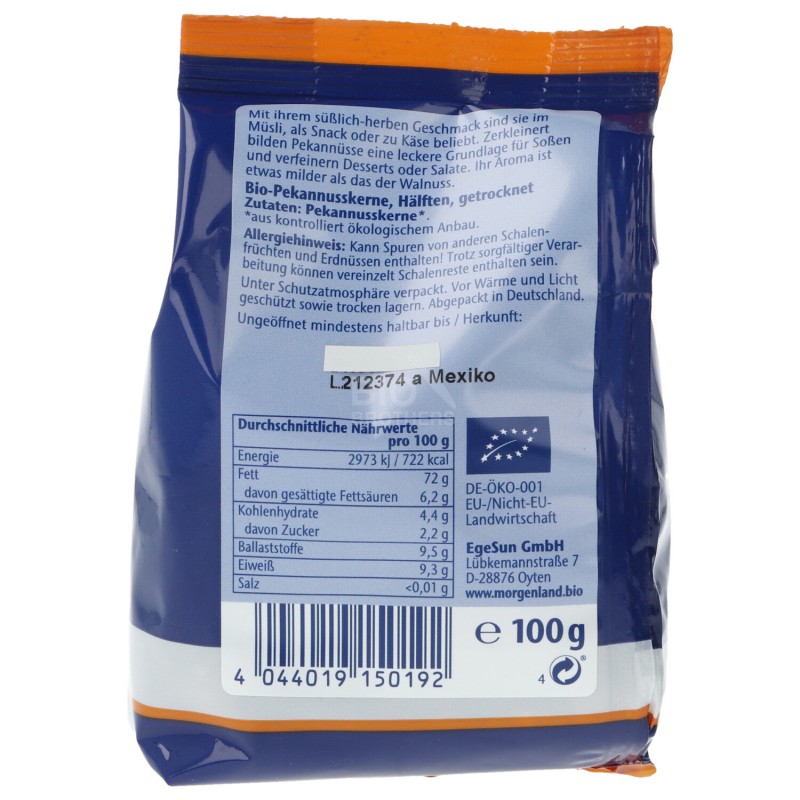 NOCI PECAN SGUSCIATE 100G MORGEN.